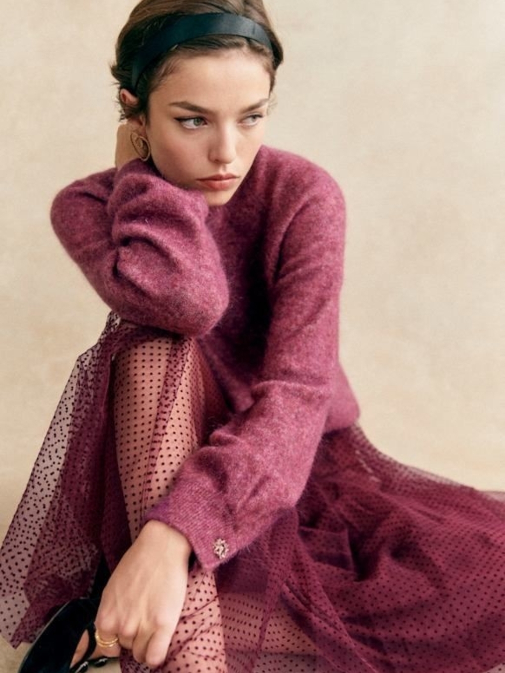 NWT Sézane Pull Louisa Figue XXS